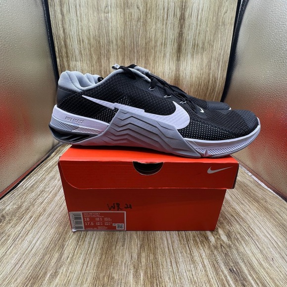 Nike Metcon 7 Men's Size 16 Training Shoes Black White Wolf Gray CZ8281-091 NEW - Picture 1 of 9